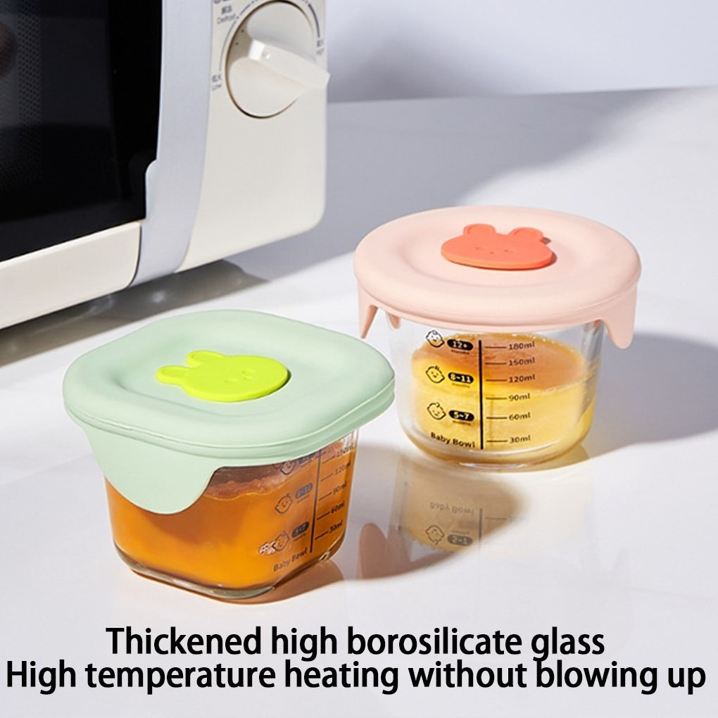 4 パック/ロット子供用ガラス製ベビーフードジャー スケール - Food Storage Non Toxic のレビューと価格